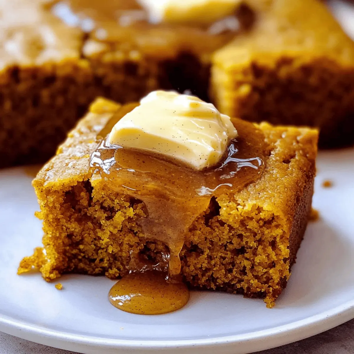 Pumpkin Cornbread that Melts in Your Mouth with Cinnamon Butter
