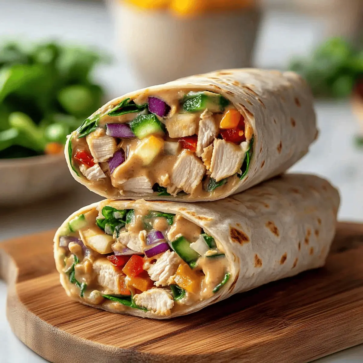 Savory Thai Peanut Chicken Wraps Ready in Just 15 Minutes