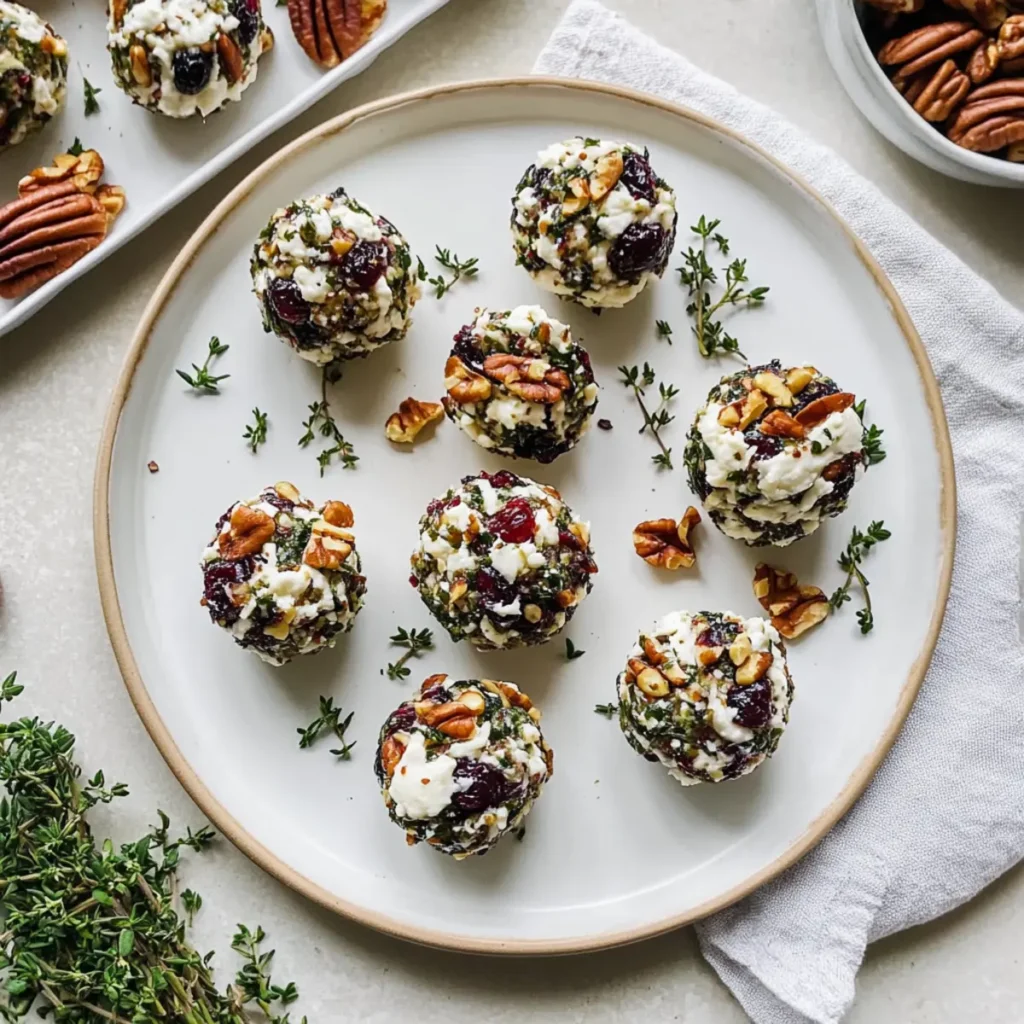 Mini Cranberry Pecan Goat Cheese Balls