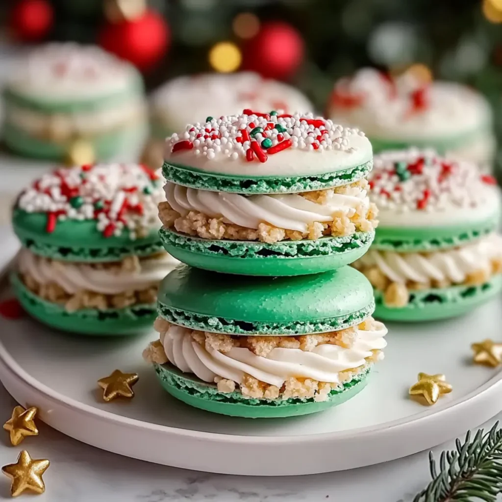 Christmas Tree Cake Macarons