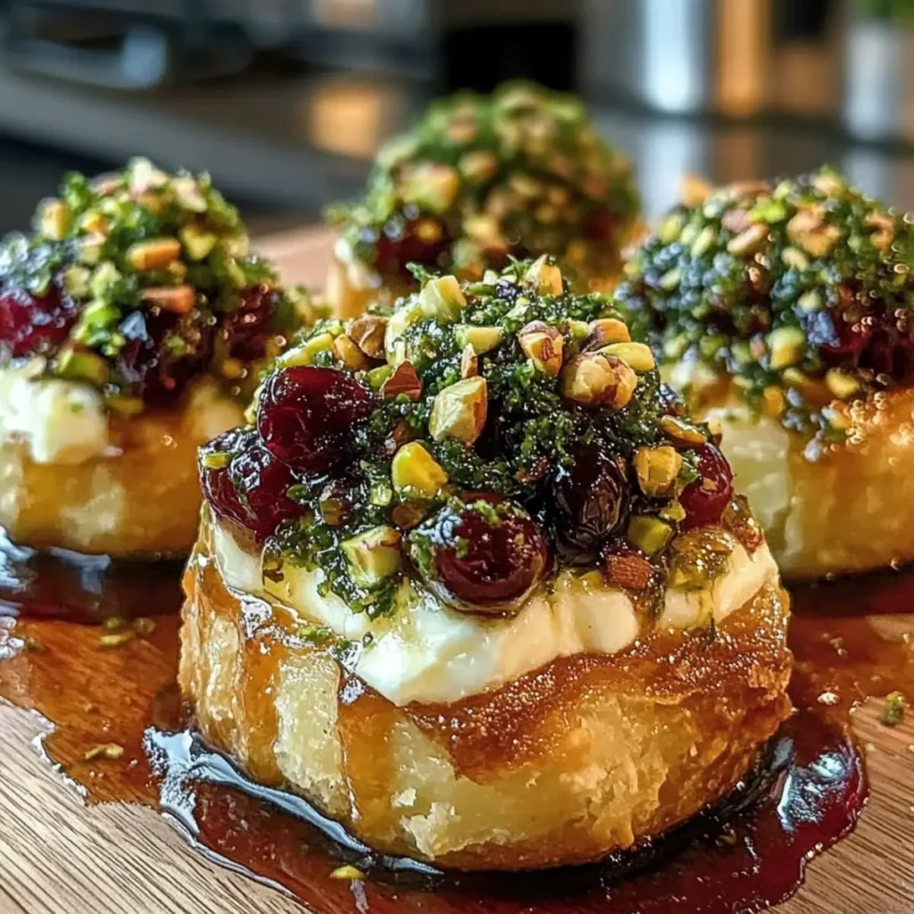Savory Pistachio-Crusted Brie Bites
