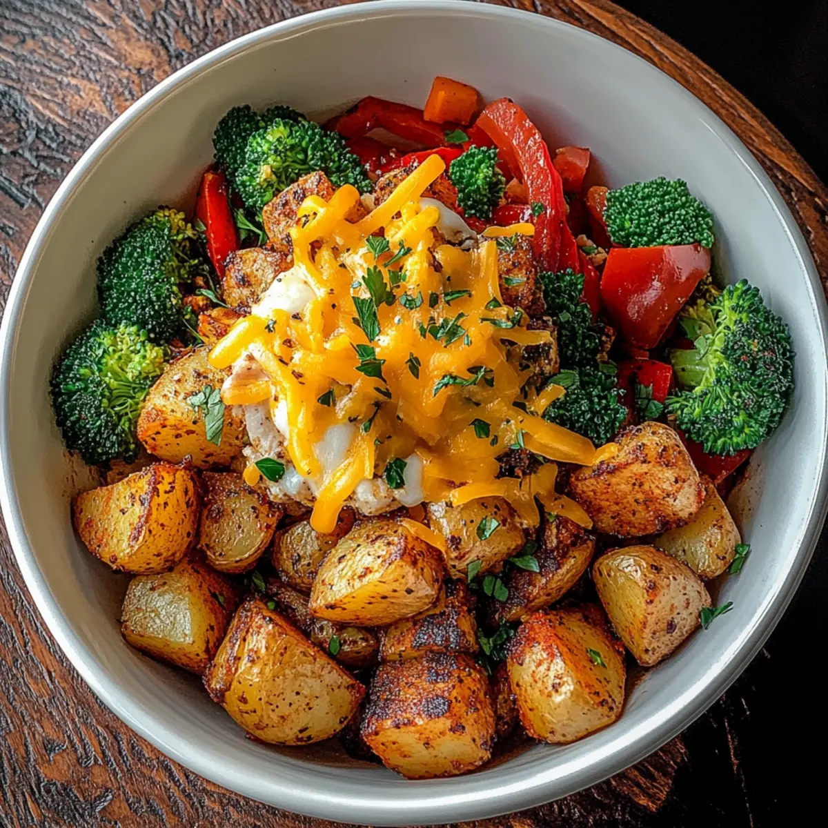 Crispy Potato and Chicken Bowl