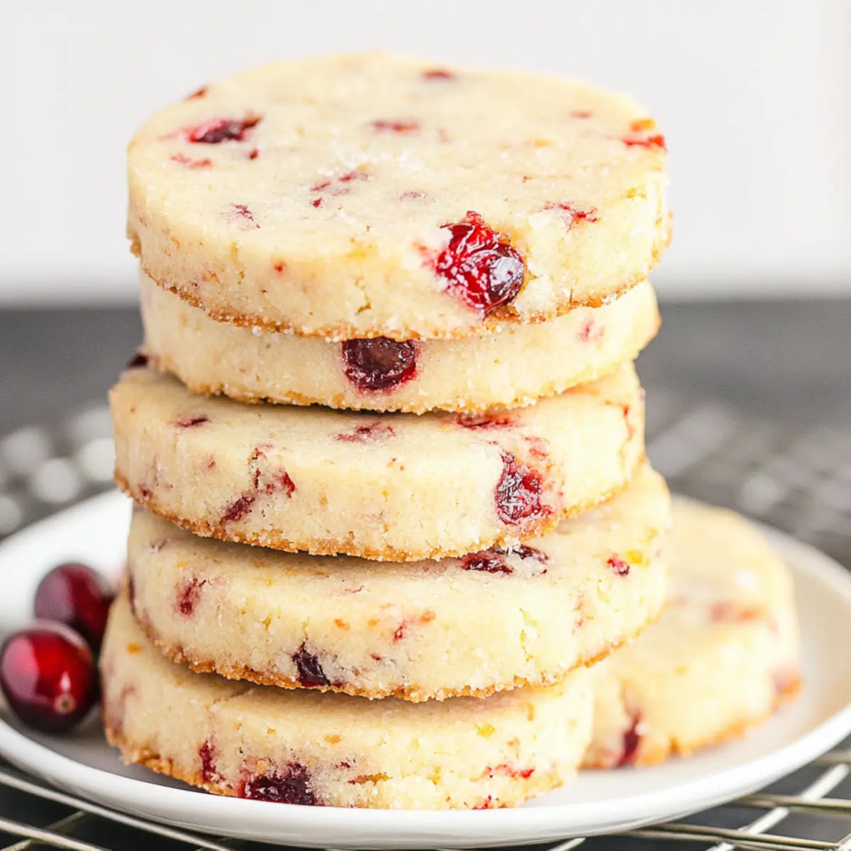 Cranberry Orange Shortbread Cookies