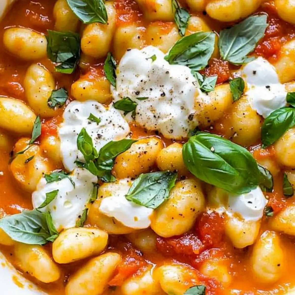 Creamy Tomato Gnocchi with Burrata