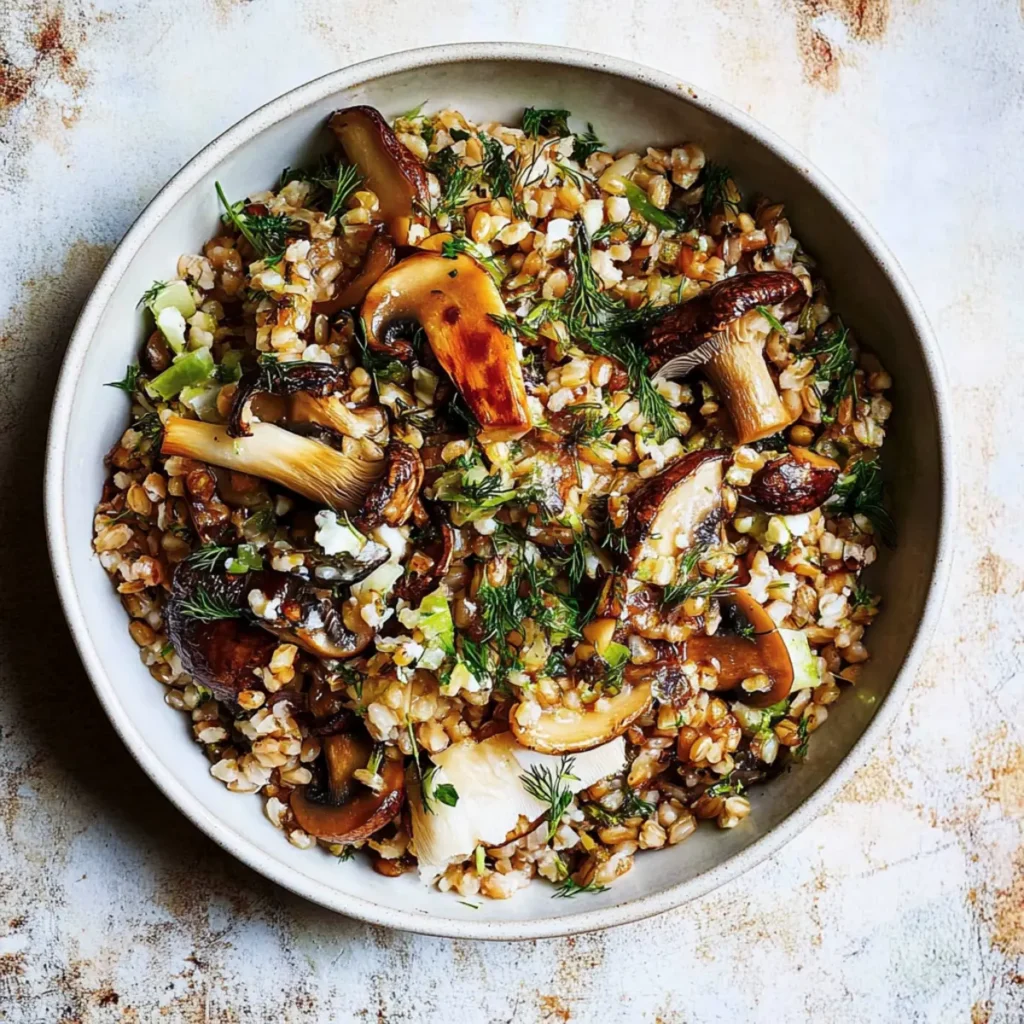 Herby Barley Salad With Butter-Basted Mushrooms