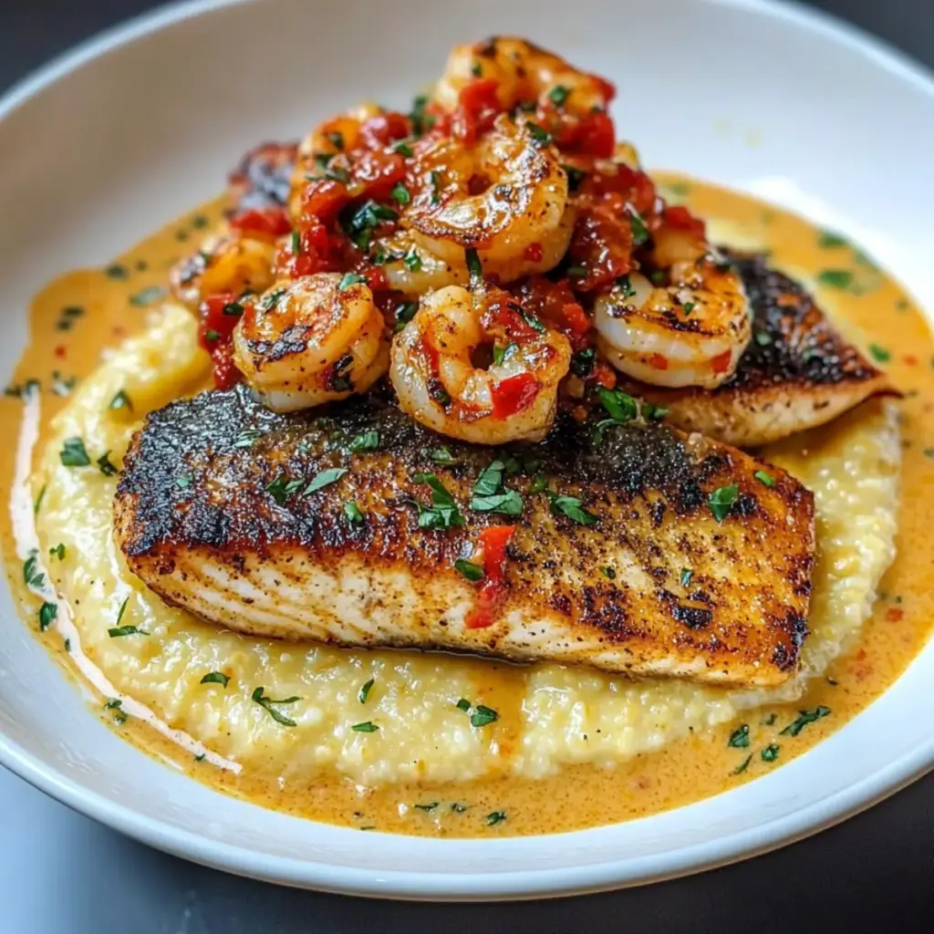 Red Snapper Shrimp Grits Cajun