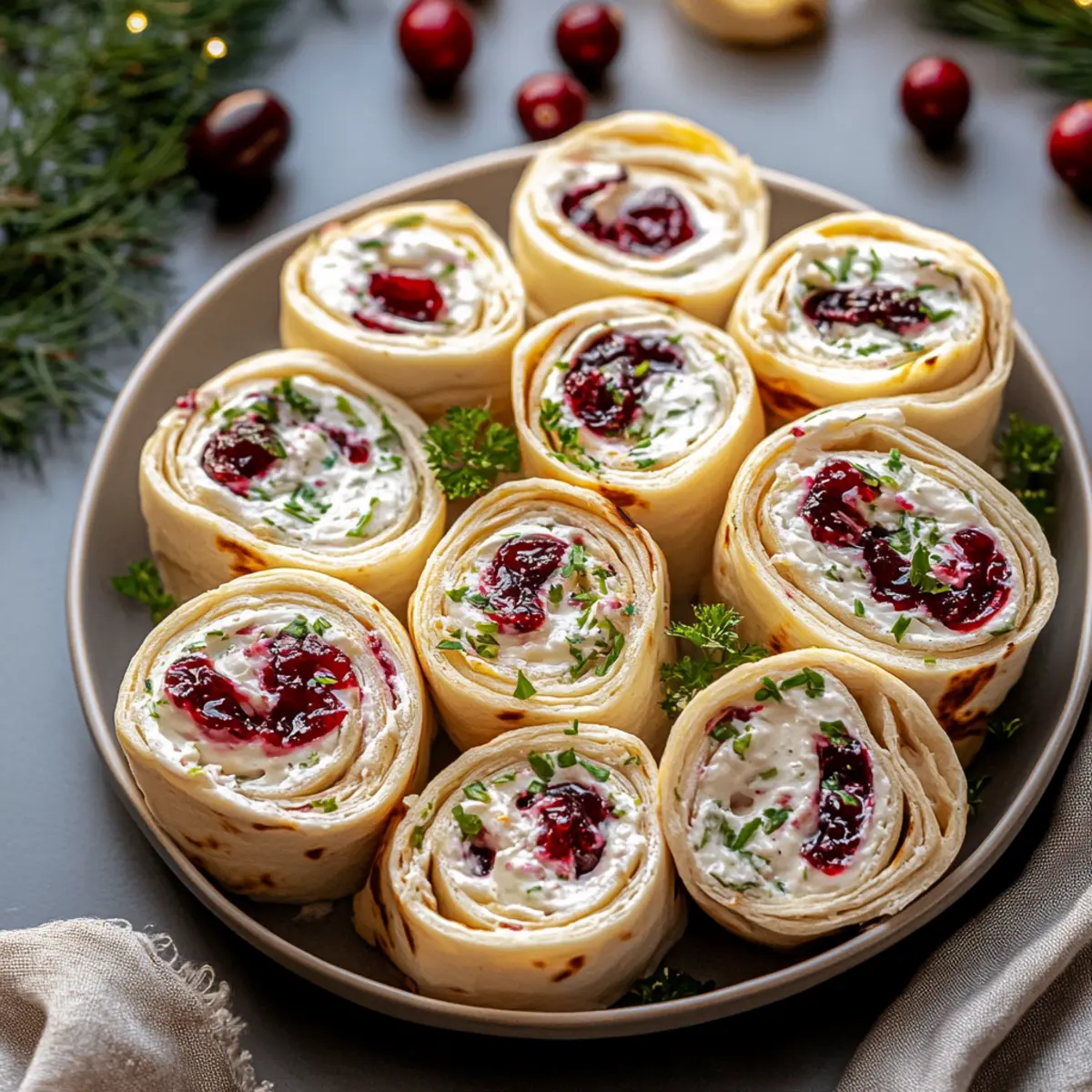 Savory Christmas Cranberry Roll Ups for Festive Gatherings
