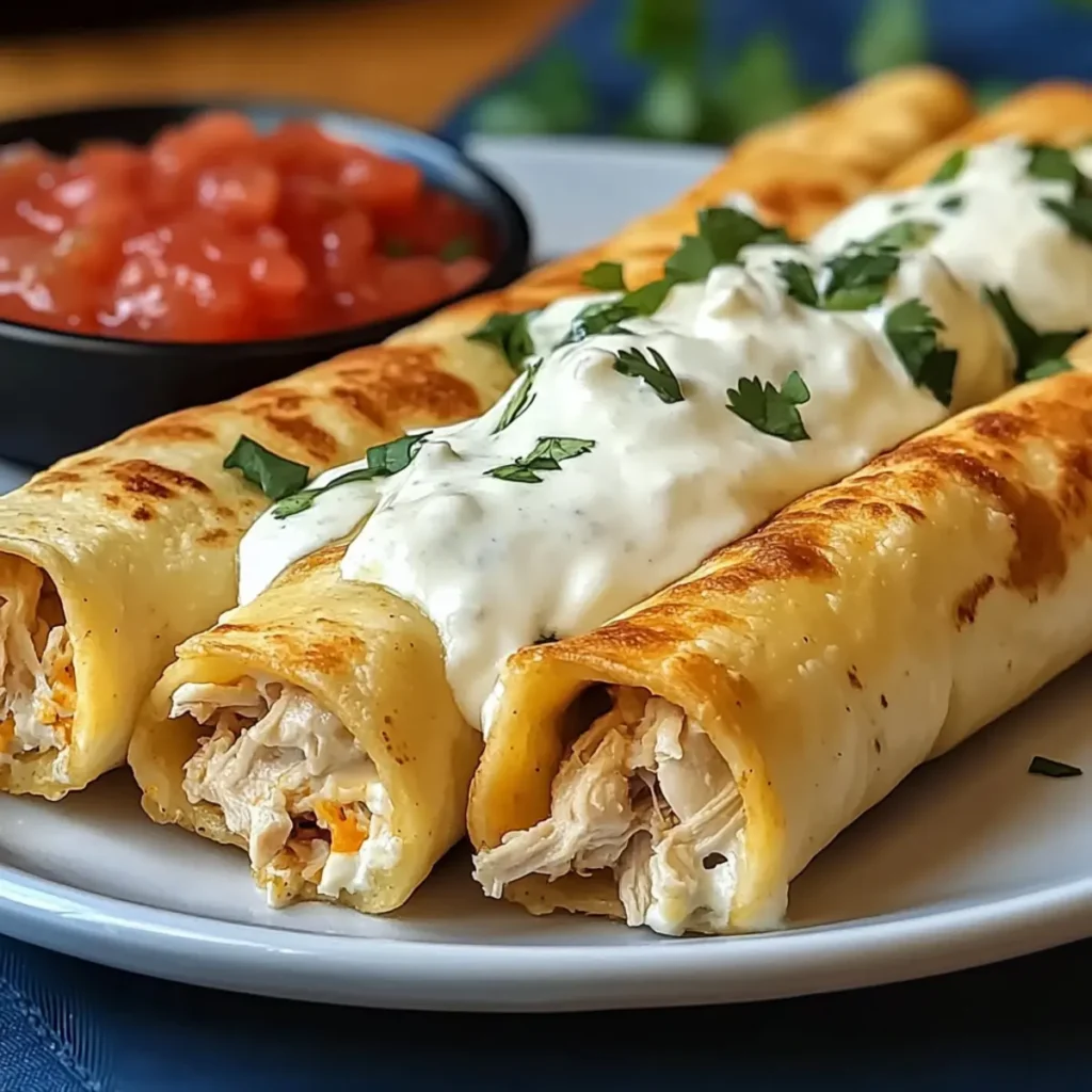 Baked Cream Cheese Chicken Taquitos