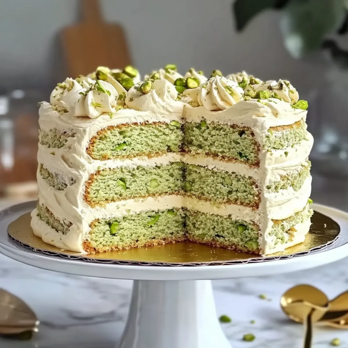 Pistachio Dacquoise Cake