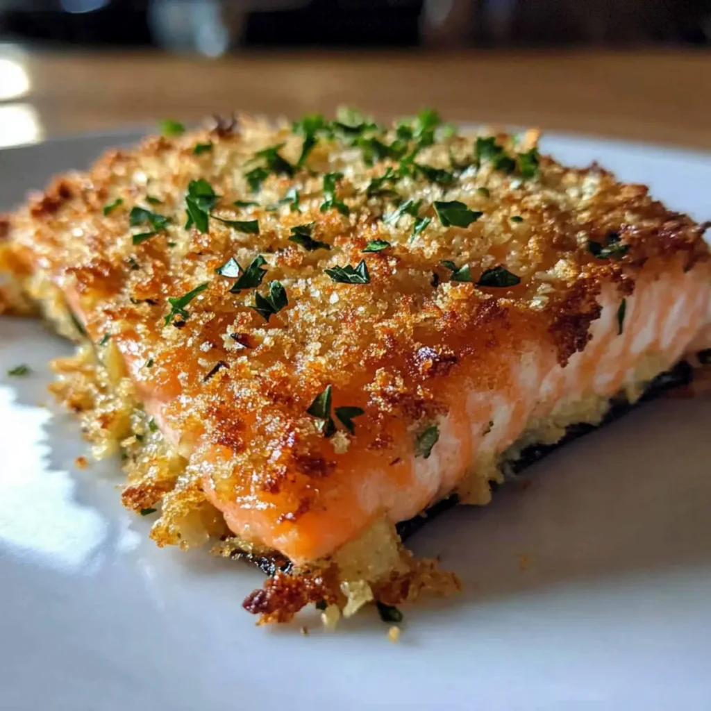 Crispy Parmesan Crusted Baked Salmon