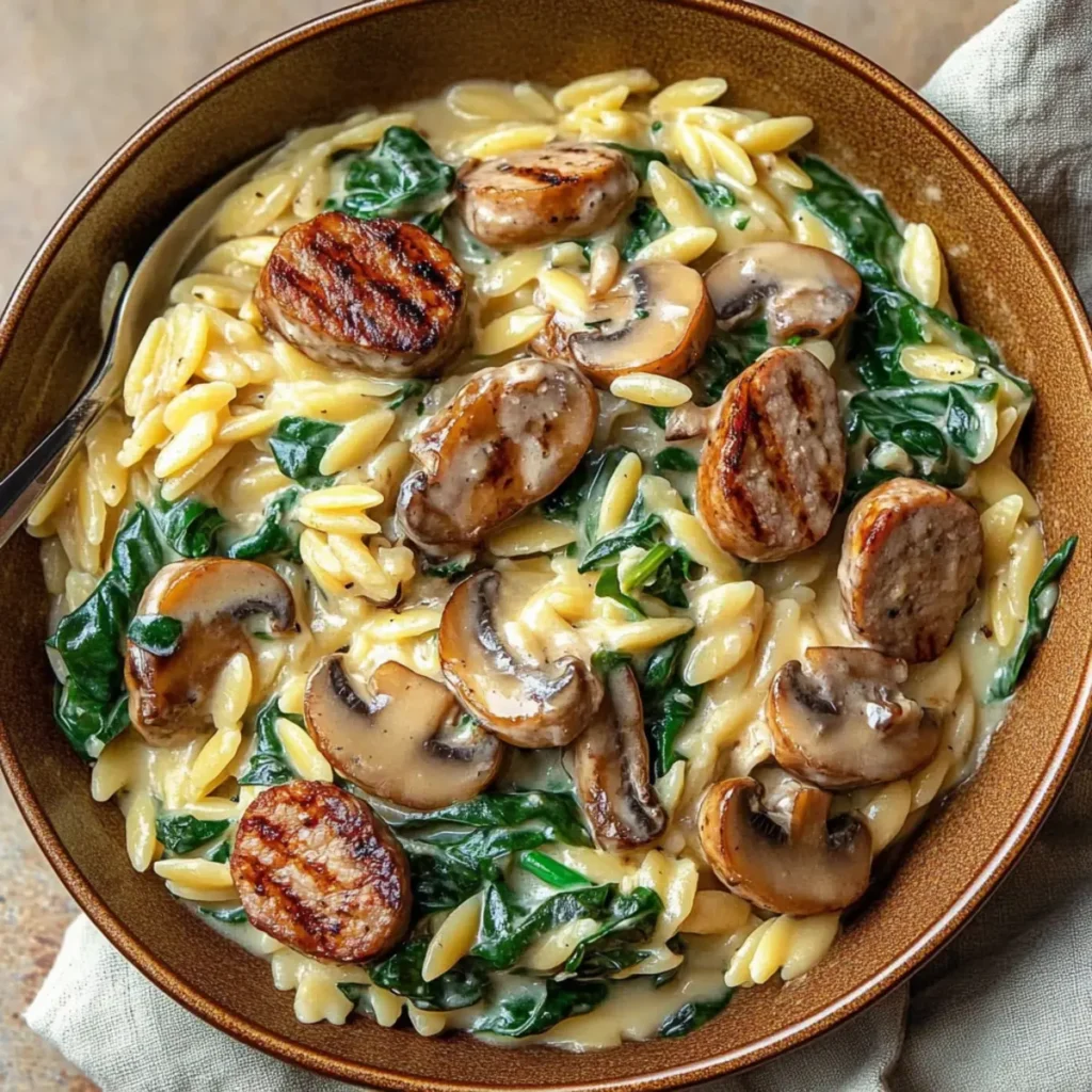 Creamy Chicken Sausage Orzo