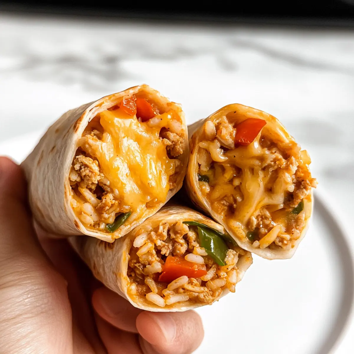Ultimate Cheesy Ground Chicken and Rice Burritos Recipe