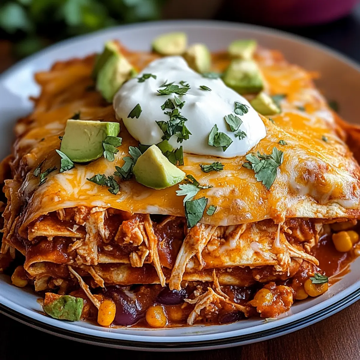 Shredded Chicken Enchilada Casserole