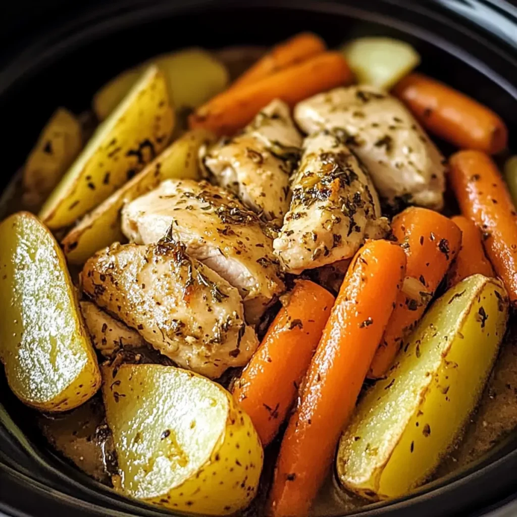 Slow Cooker Garlic Butter Chicken and Veggies