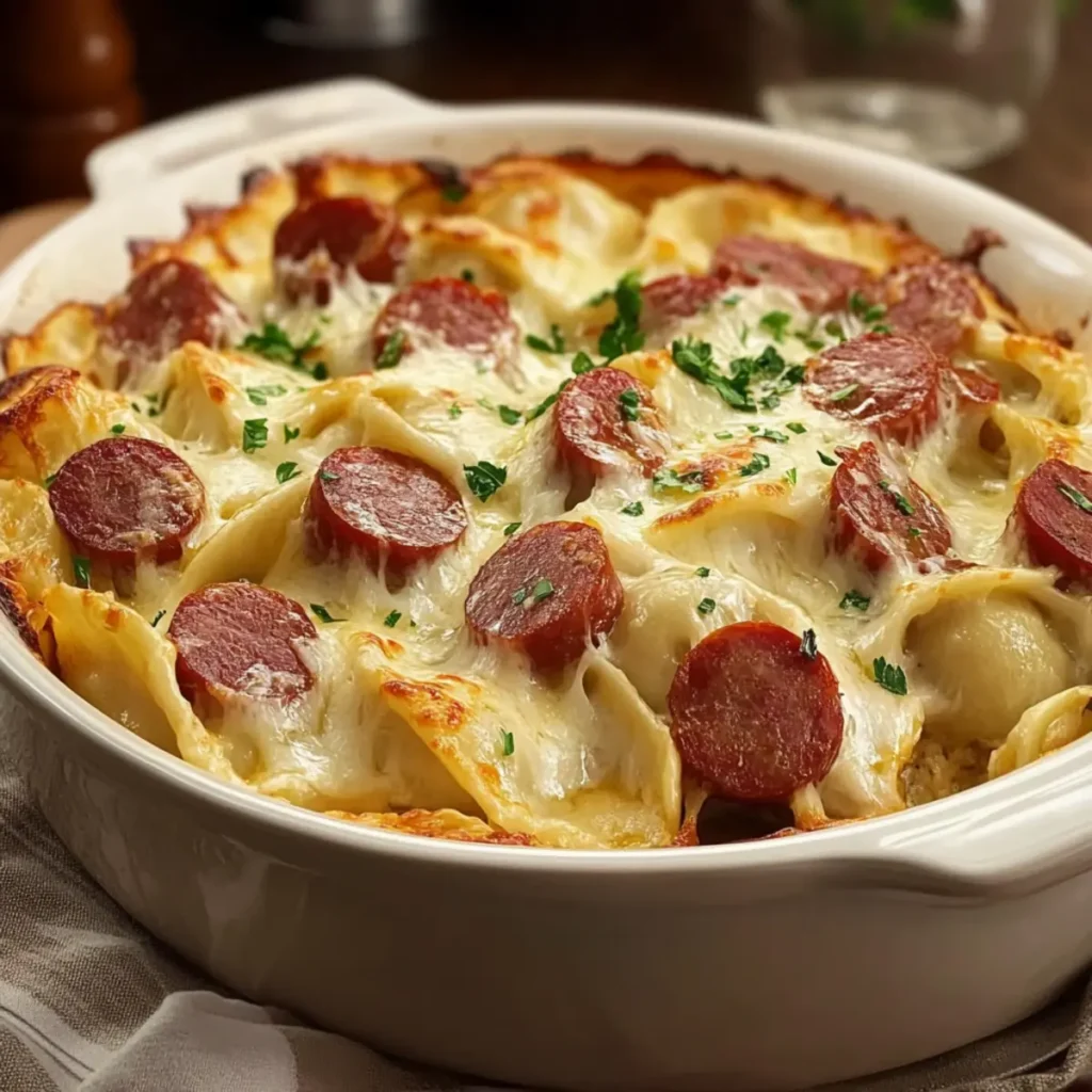 Kielbasa and Pierogi Bake