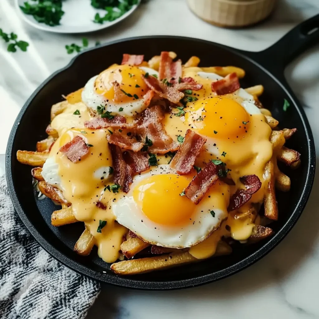 Breakfast Poutine with Hollandaise Sauce