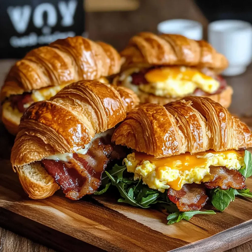 Killer Maple Mustard Croissant Breakfast Sandwiches