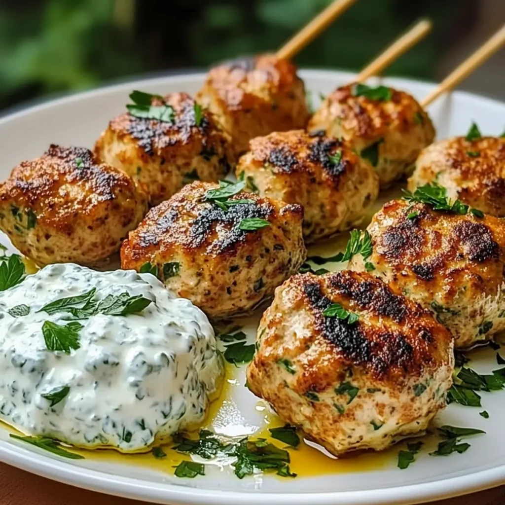 Chicken Kofta Garlic Yogurt Sauce