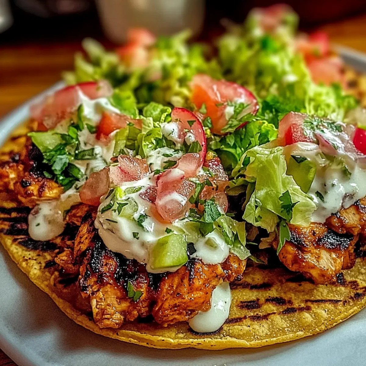 Grilled Spicy Mexican Chicken Tostadas