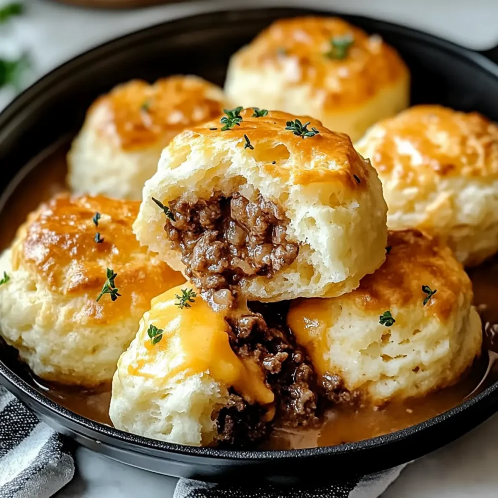 Cheesy Beef Biscuit Bombs