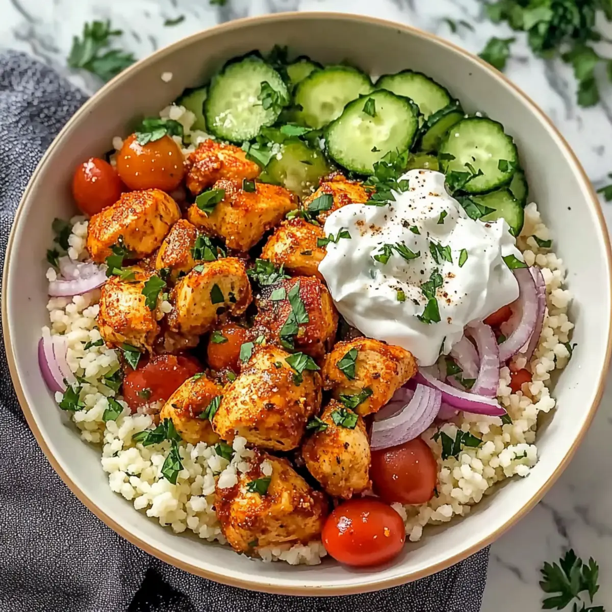 Mediterranean Chicken Couscous Bowl