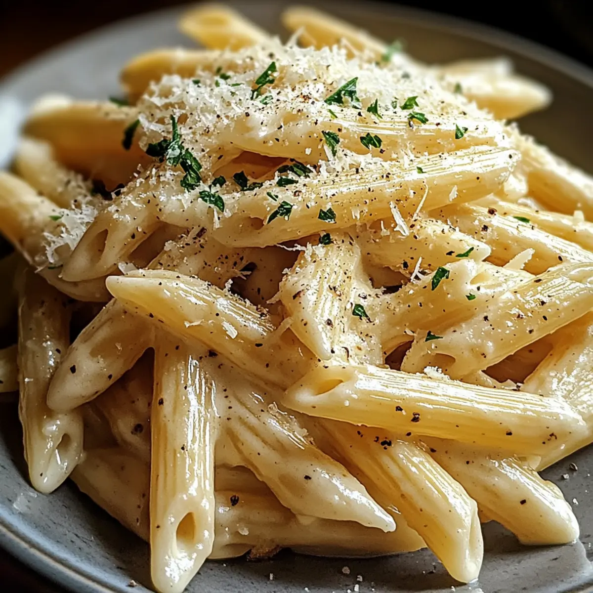 Creamy Garlic Penne Pasta