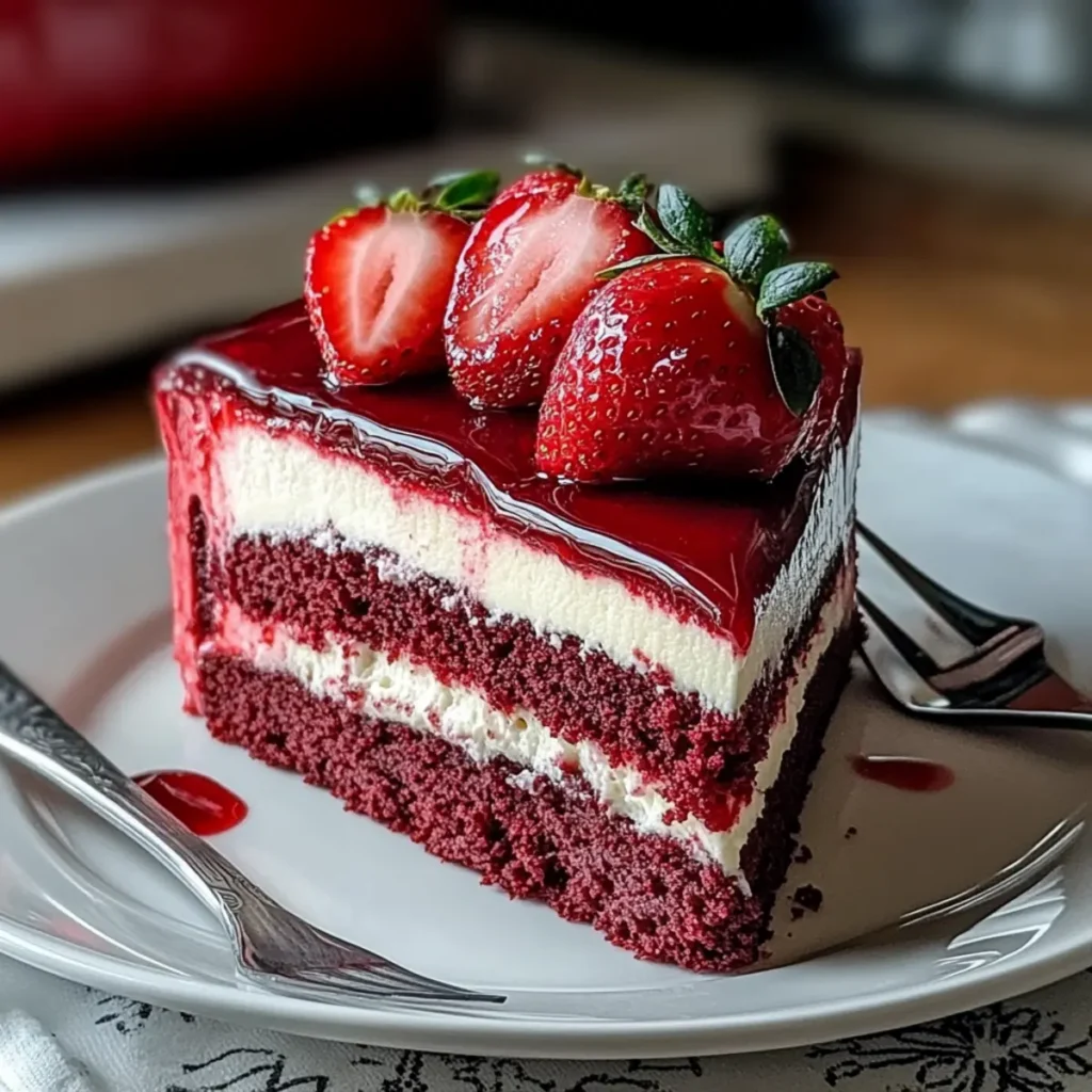 Red Velvet Strawberry Cheesecake