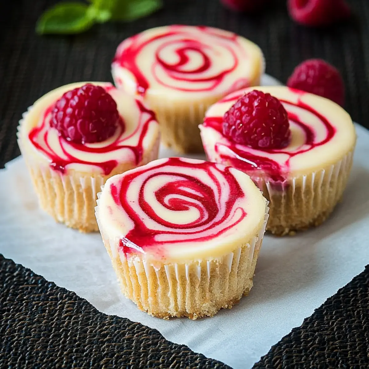 Irresistible Raspberry Swirled Mini Cheesecakes to Delight You