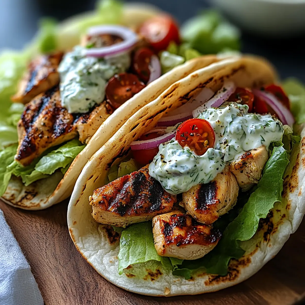 Mediterranean Chicken Gyros with Creamy Feta Tzatziki
