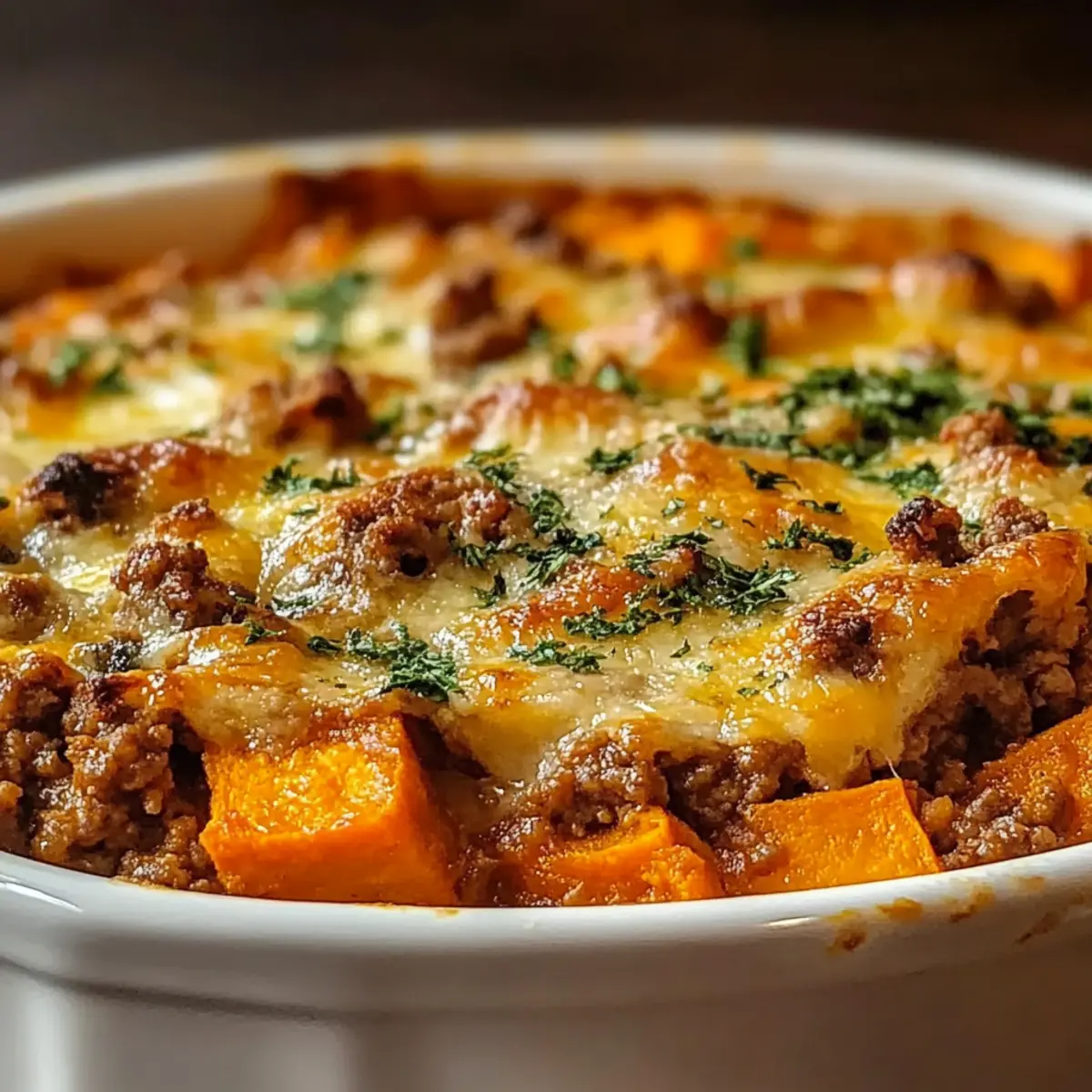Ground Turkey Sweet Potato Bake
