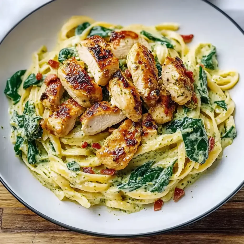 Simple Creamy Chicken Pesto Pasta