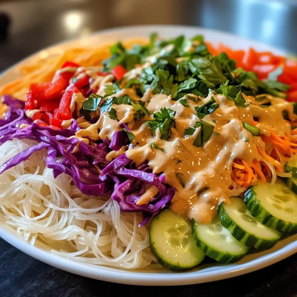 Spring Roll Salad with Peanut Sauce