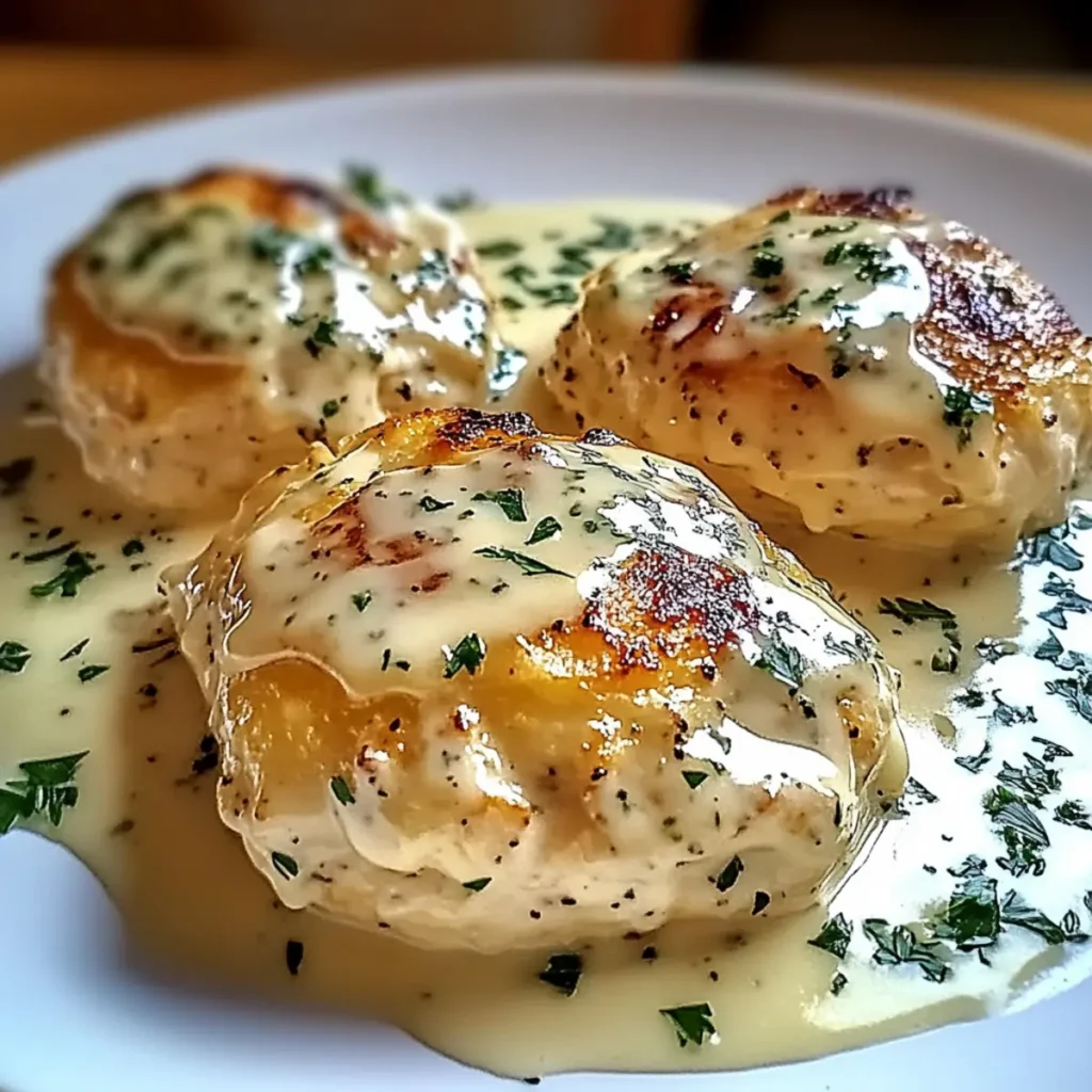 Chicken Pillows with Creamy Parmesan Sauce
