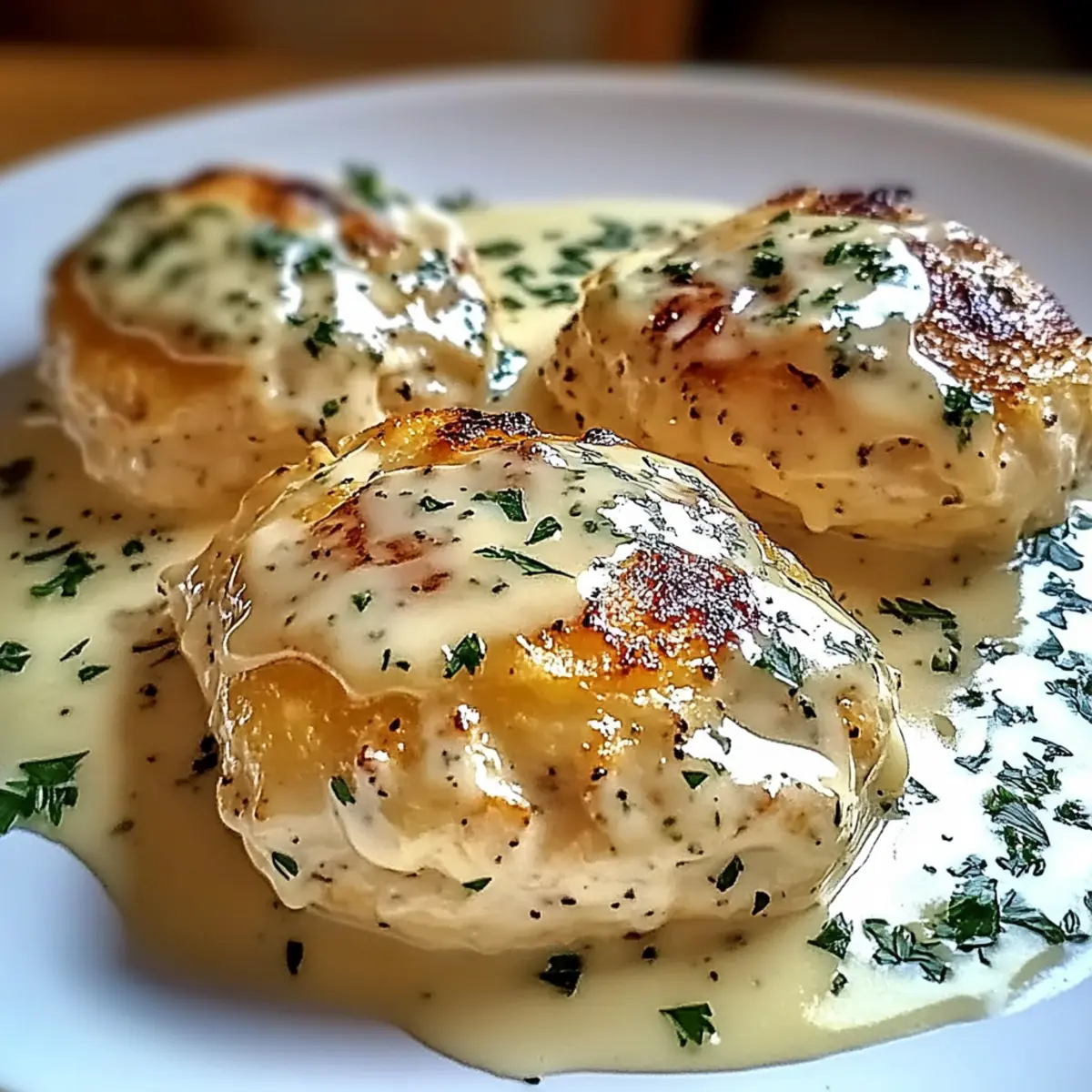 Chicken Pillows with Creamy Parmesan Sauce
