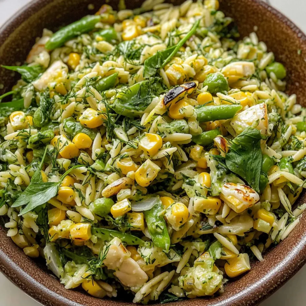 Grilled Corn Orzo Salad