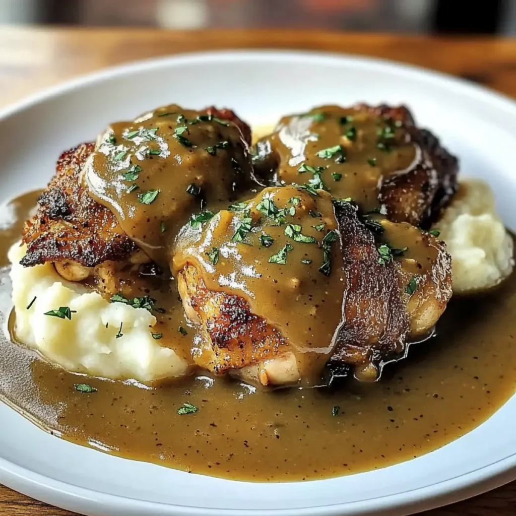 Smothered Chicken Thighs Gravy