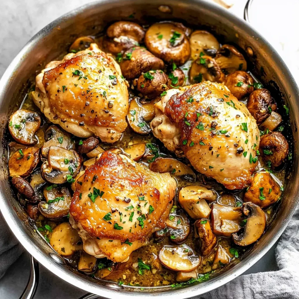 Garlic Mushroom Chicken Thighs