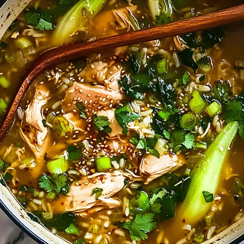 Ginger Chicken and Rice Soup