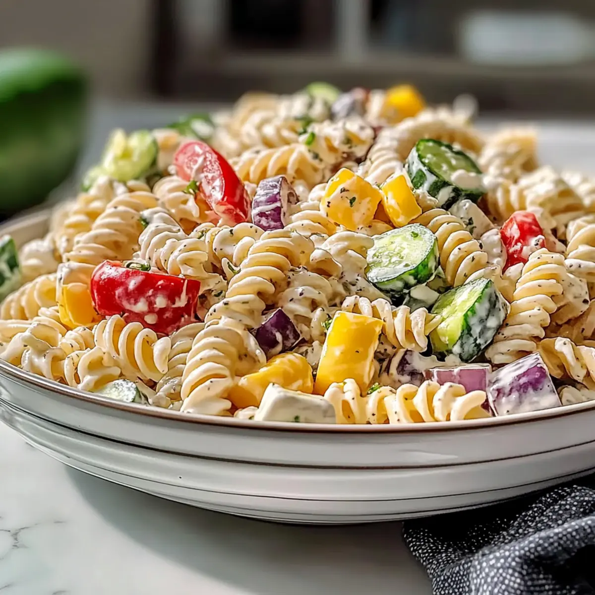 High Protein Greek Yogurt Pasta Salad