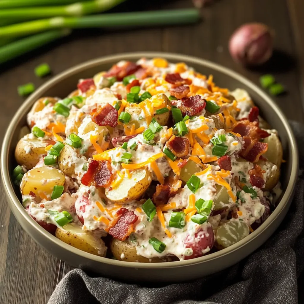 Cheddar Bacon Ranch Potato Salad