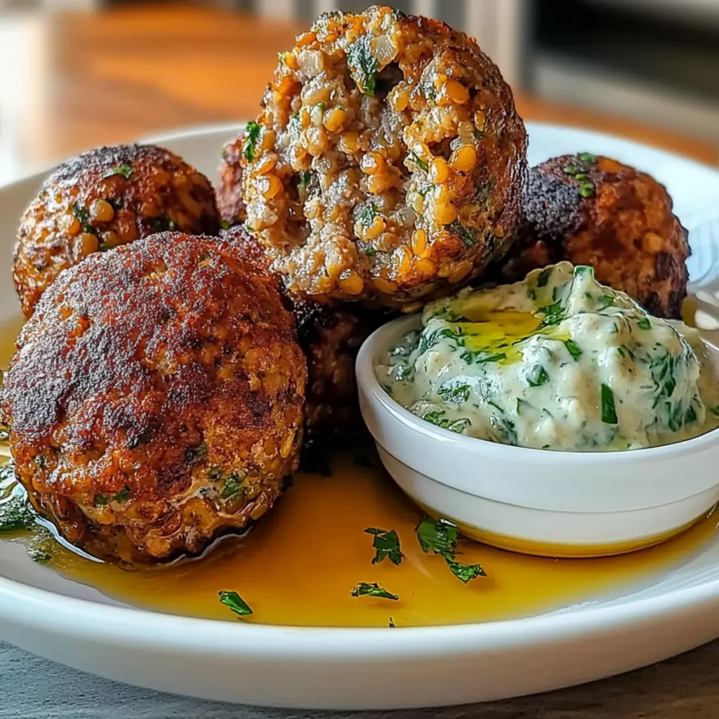 Greek Lentil Meatballs with Tzatziki