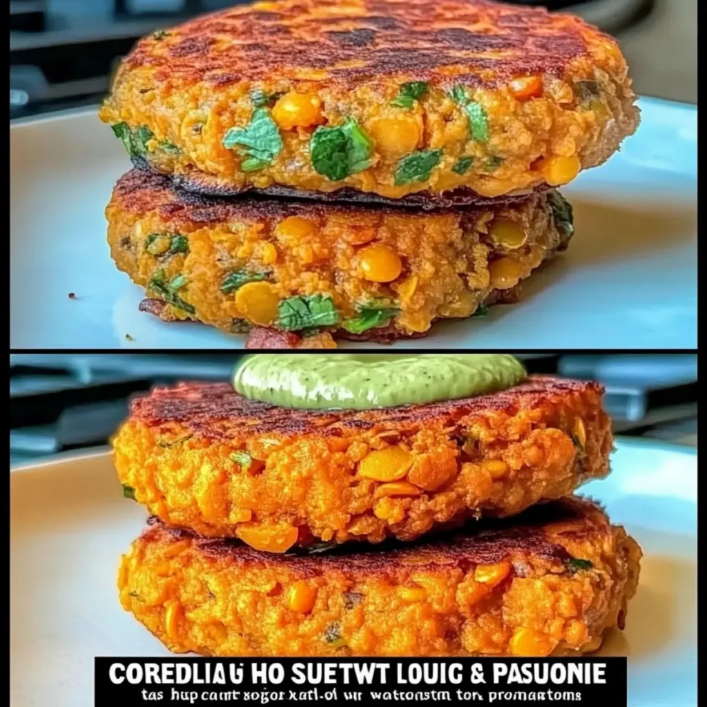 Crispy Sweet Potato and Red Lentil Patties