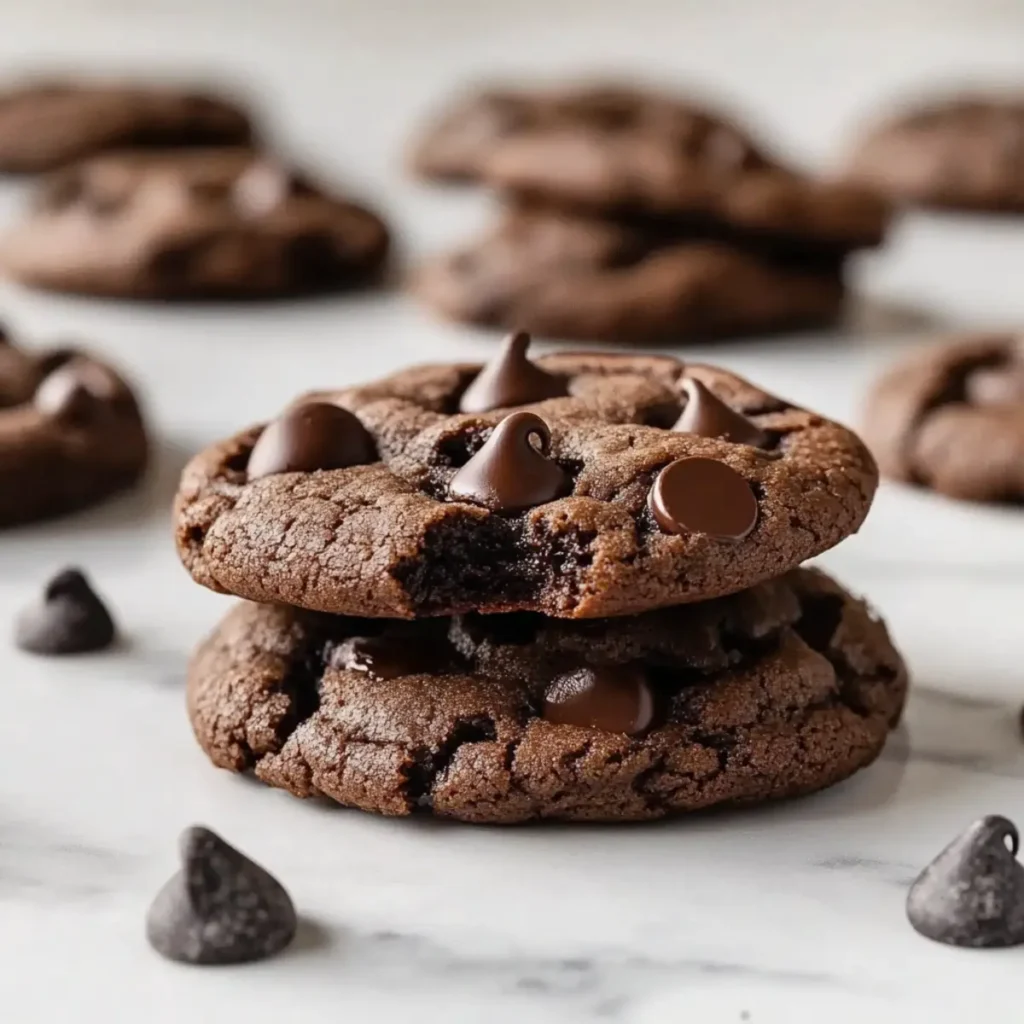 Chewy Double Chocolate Chip Cookies