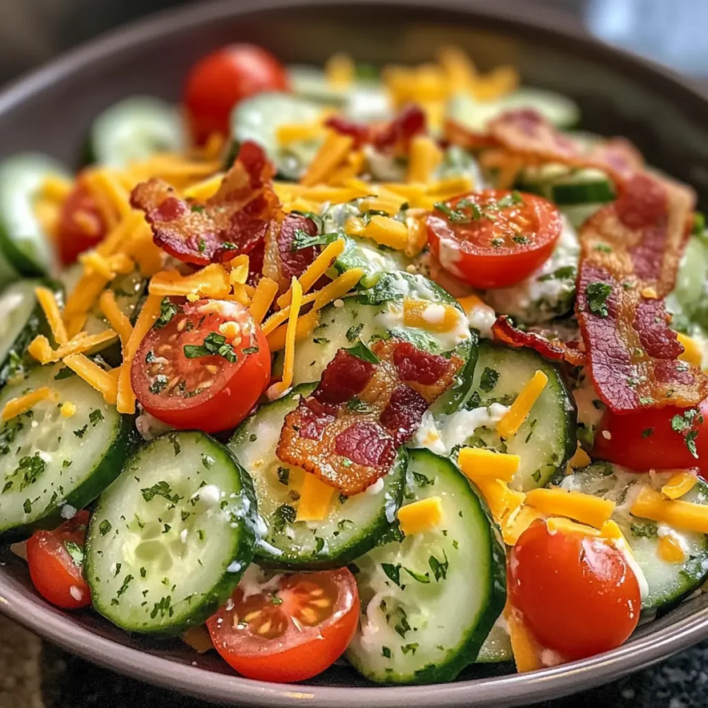 Cucumber bacon ranch salad